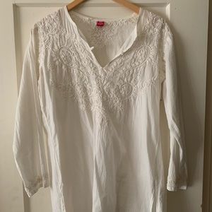 Raj White Cotton Tunic